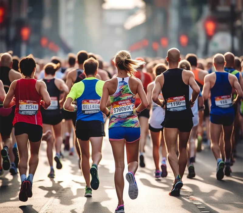 Marathonlauf mit vielen Teilnehmern